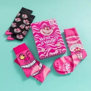 Disney Alice In Wonderland Cheshire Cat Set Of 3 Socks