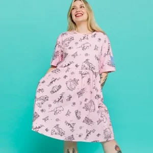 Disney Cinderella Fairytale Bows Pink Smock Dress