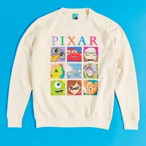 Disney Pixar Retro Grid Cream Sweater