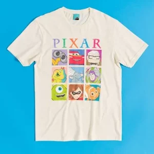 Disney Pixar Retro Grid Natural T-Shirt