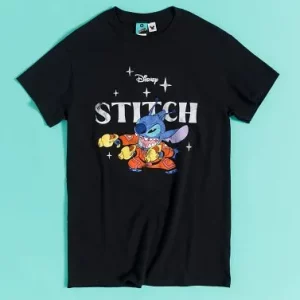 Disney Stitch Space Suit Black T-Shirt