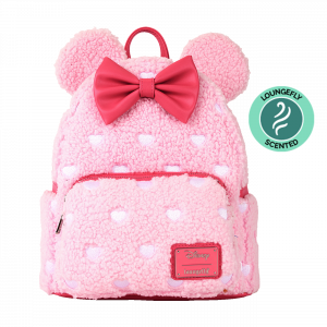 LOUNGEFLY Minnie Mouse Hearts Sherpa Mini Backpack – Disney