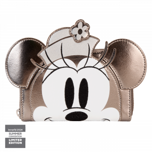 LOUNGEFLY Minnie Mouse Platinum Steamboat Willie Zip Around Wallet – Disney